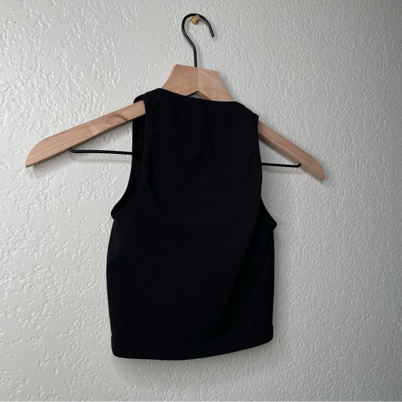 Intimately Free People Black Ribbed Crop Top V Neckline Seamless Tank - Picture 10 of 11